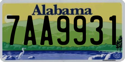 AL license plate 7AA9931