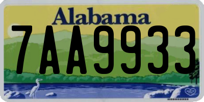 AL license plate 7AA9933