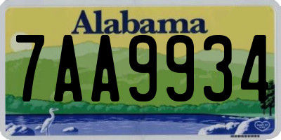 AL license plate 7AA9934