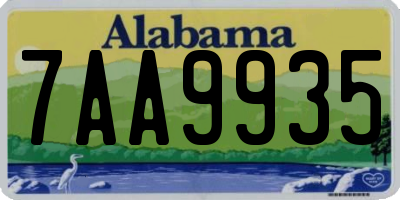AL license plate 7AA9935