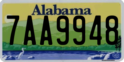 AL license plate 7AA9948