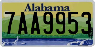 AL license plate 7AA9953