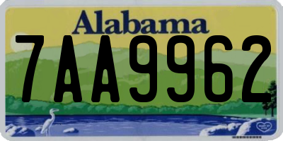 AL license plate 7AA9962