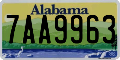 AL license plate 7AA9963