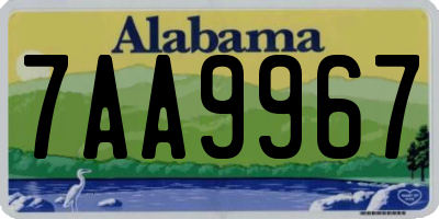 AL license plate 7AA9967