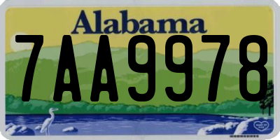 AL license plate 7AA9978