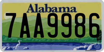 AL license plate 7AA9986