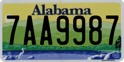 AL license plate 7AA9987