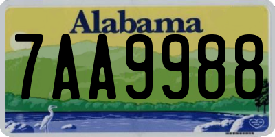 AL license plate 7AA9988