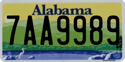 AL license plate 7AA9989