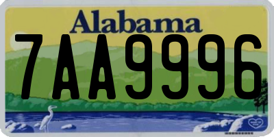 AL license plate 7AA9996