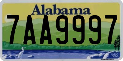 AL license plate 7AA9997