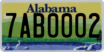 AL license plate 7AB0002