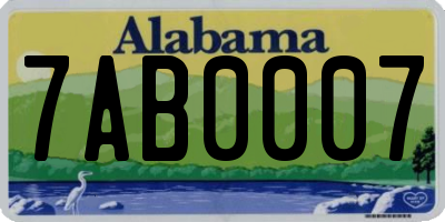 AL license plate 7AB0007