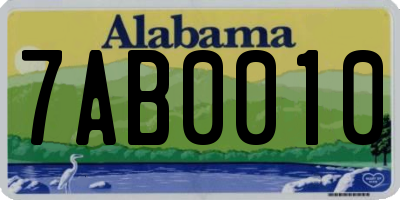 AL license plate 7AB0010