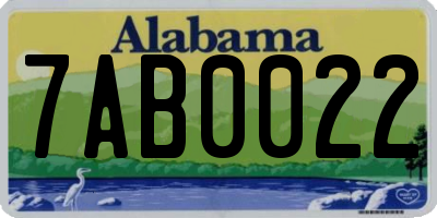 AL license plate 7AB0022