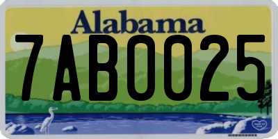 AL license plate 7AB0025