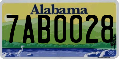 AL license plate 7AB0028