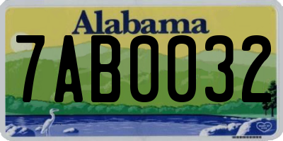 AL license plate 7AB0032