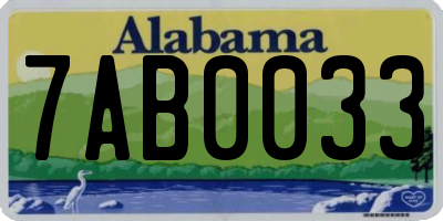 AL license plate 7AB0033