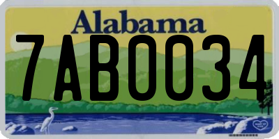 AL license plate 7AB0034