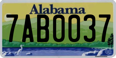 AL license plate 7AB0037