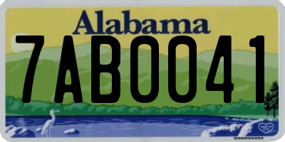 AL license plate 7AB0041