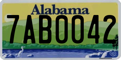 AL license plate 7AB0042