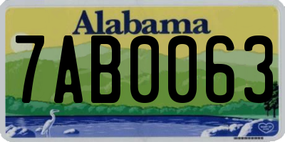 AL license plate 7AB0063