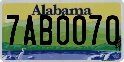 AL license plate 7AB0070