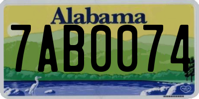 AL license plate 7AB0074