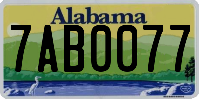 AL license plate 7AB0077