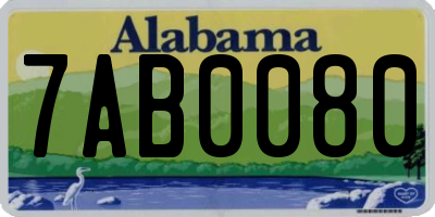AL license plate 7AB0080