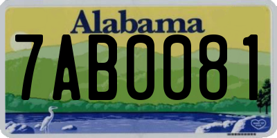 AL license plate 7AB0081