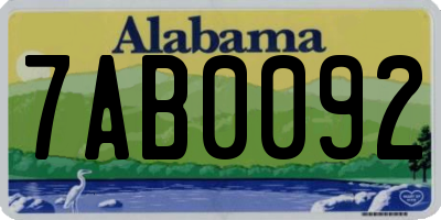 AL license plate 7AB0092