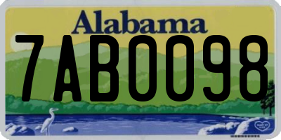AL license plate 7AB0098