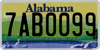 AL license plate 7AB0099