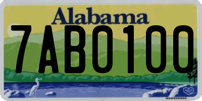 AL license plate 7AB0100