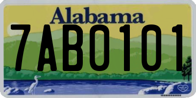 AL license plate 7AB0101