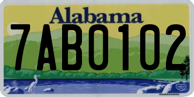 AL license plate 7AB0102