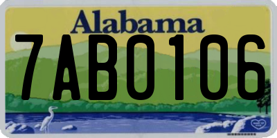 AL license plate 7AB0106
