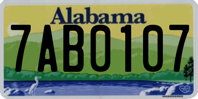 AL license plate 7AB0107