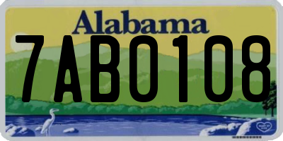 AL license plate 7AB0108