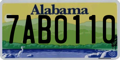 AL license plate 7AB0110