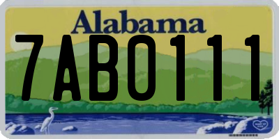 AL license plate 7AB0111