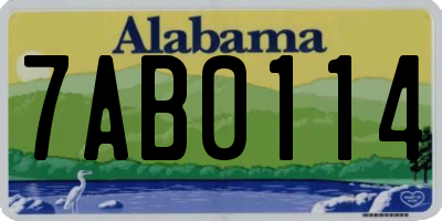 AL license plate 7AB0114
