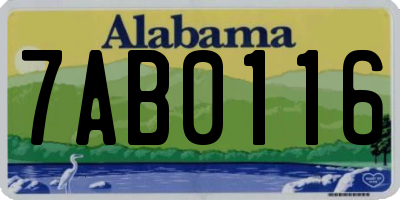 AL license plate 7AB0116