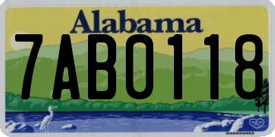 AL license plate 7AB0118