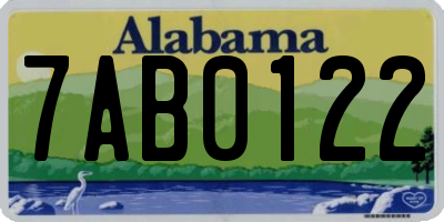 AL license plate 7AB0122