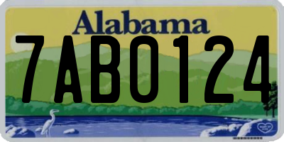 AL license plate 7AB0124